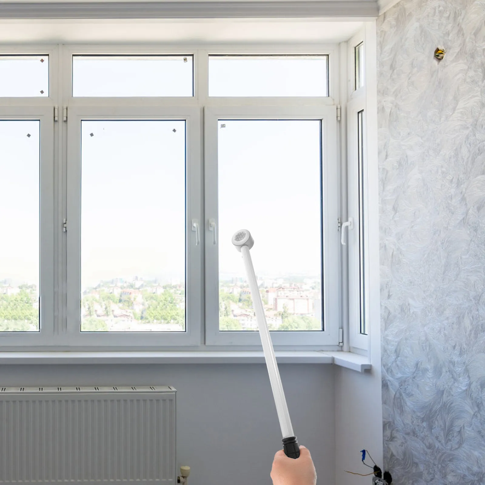 

Telescopic Long O-Shaped Window Push Pull Rod Cordless Blind Hook Rod Open Tool for Curtains Skylight Drapery Rods