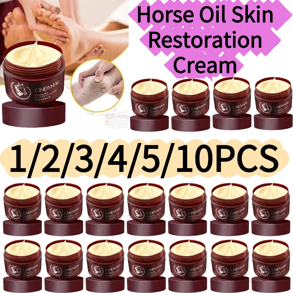 1-10PCHorse Oil Skin Restoration Cream Repair Hand Cream Moisturizing Foot Cream Foot Repair Cream Anti Foot Cream for Women Men