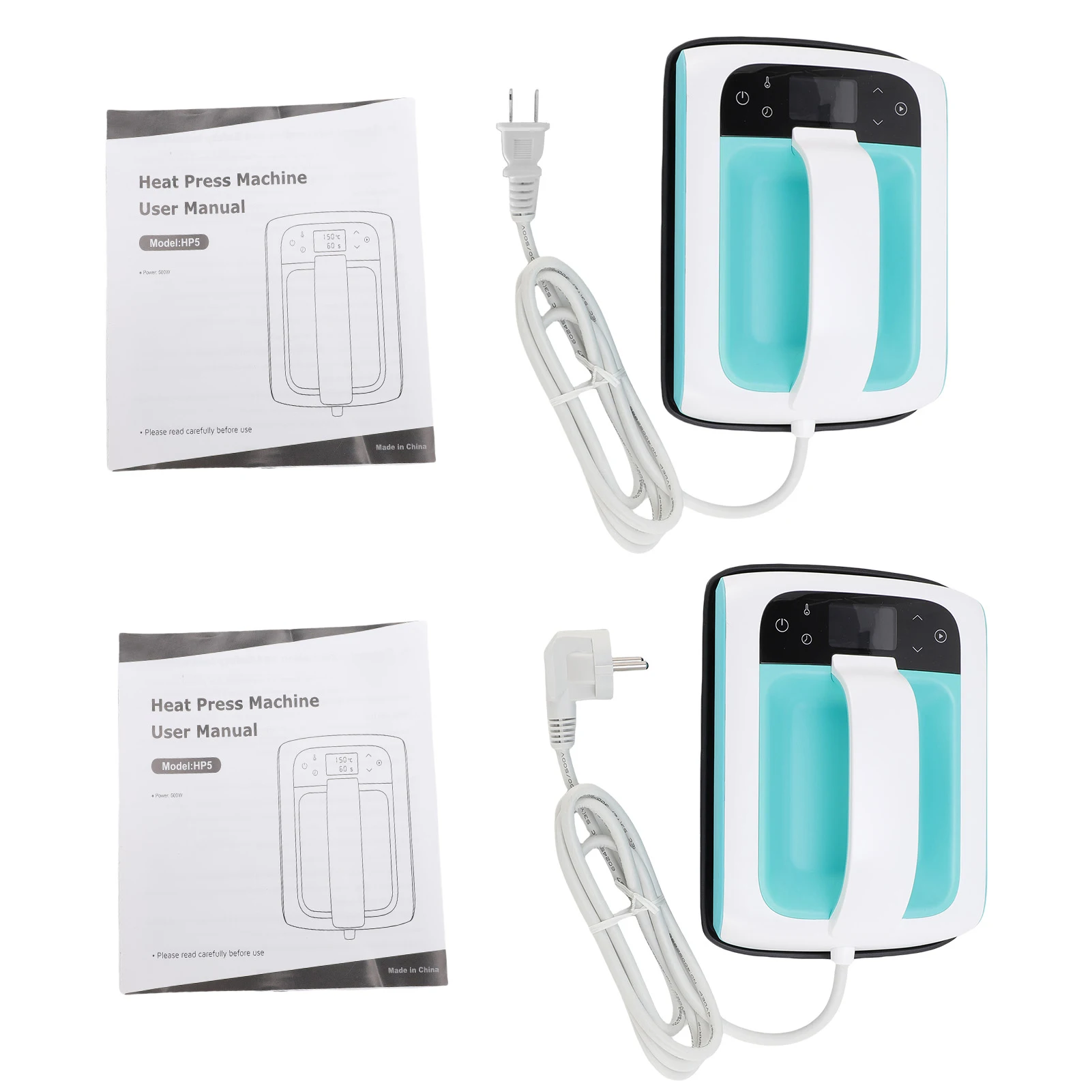 

Heat Press Machine for T-Shirts 7x4.8inch Heating Transfer Iron Press Fast Heat Up for Sublimation Temperature Timer