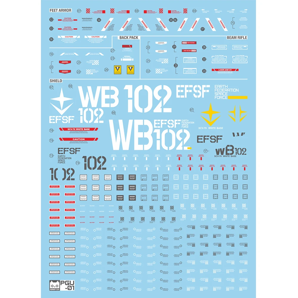 Stiker Model EVO PGU-01 untuk PG 1/60 RX-78-2 Stiker Air Neon Melepaskan Hobi Bagian Modifikasi DIY