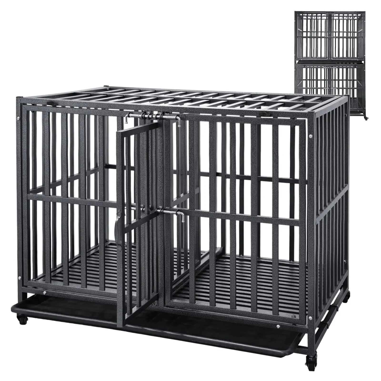 For Stackable Dog Crates with Divider-Heavy Duty Dog Kennels and Crates for Small Medium and Large Dogs