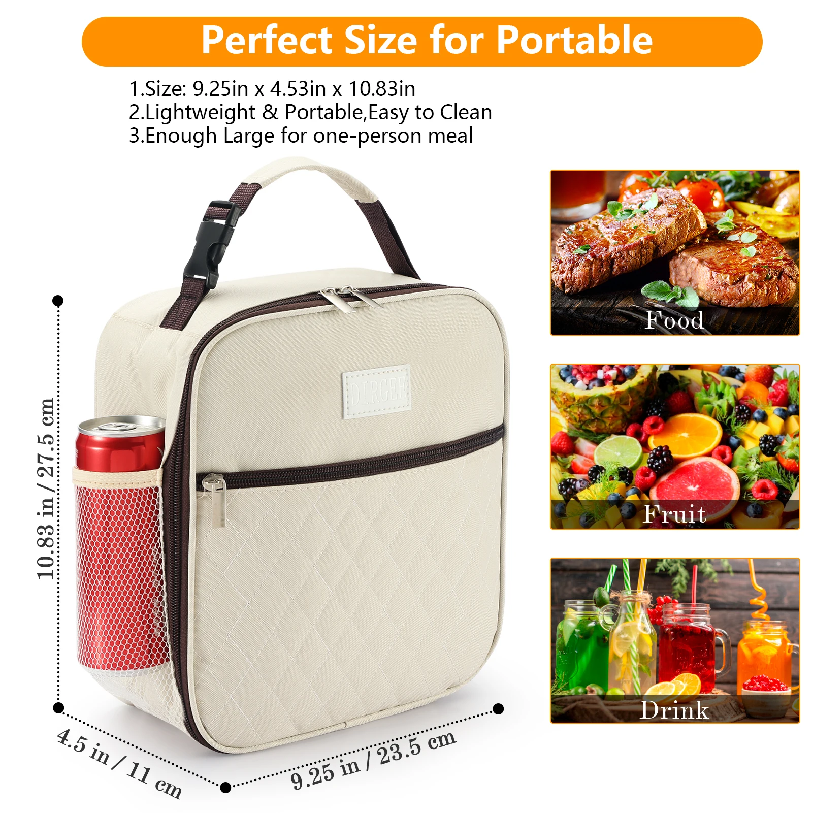 Lunch Bag for Women Insulated Lunch Bag For Men Adults Small Lunch Bag for Office Work - Leakproof Freezable Cooler Bag