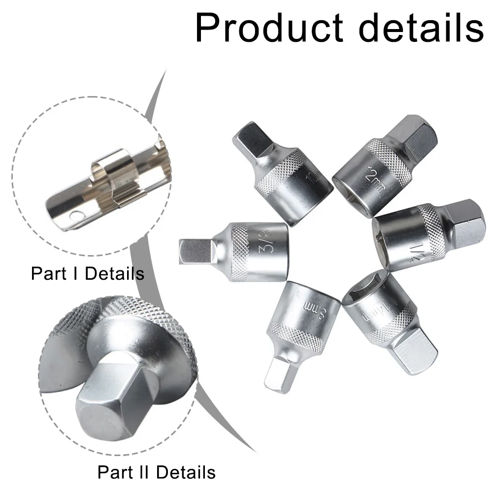 

Набор из 6 ключей для сливного отверстия картера коробки передач, 1/2 дюйма, с квадратными головками разных размеров, для механических проектов