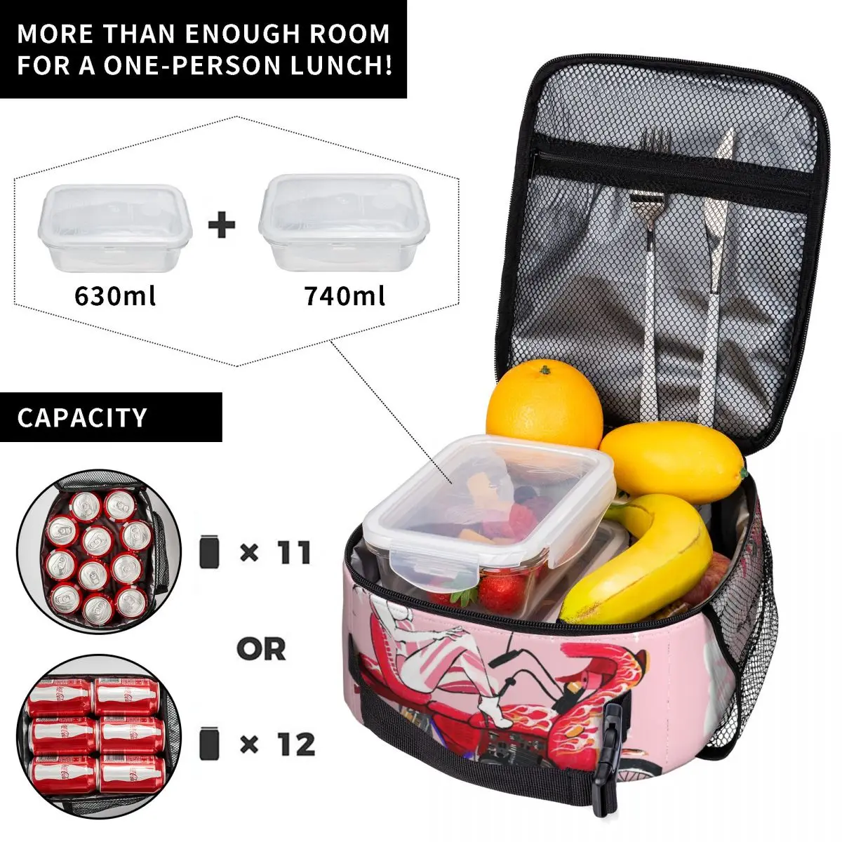 Saoko Rosalia Thermal Insulated Lunch Bag for Picnic Portable Food Container Bags Cooler Thermal Food Box