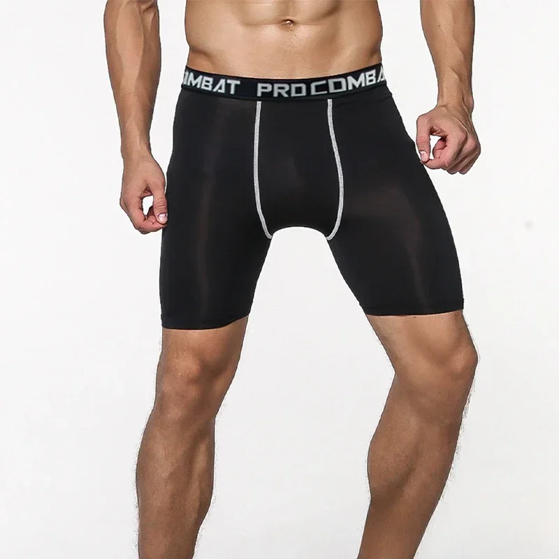 Mens sports quick-drying underwear anti-wear leggings fitness slim-fitting compression training tight cropped pants