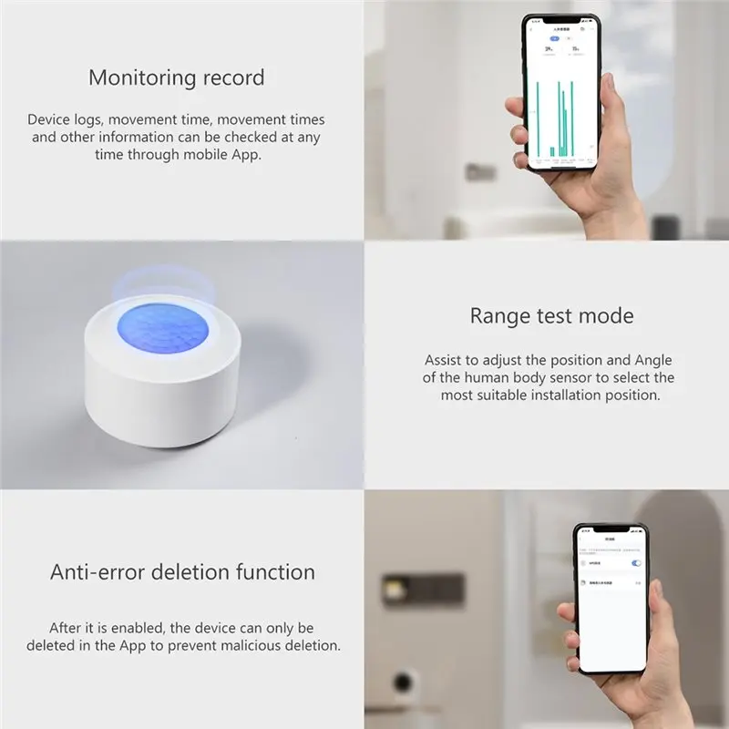 

AT41 Zigbee 3.0 Body Sensor Motion Detection Wireless Connectivity IPX5 Waterproof High Precision Human Sensor Movement