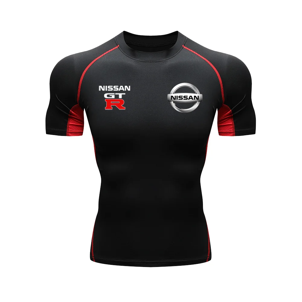 Nissan brand print, autumn men's sports tight fitting top