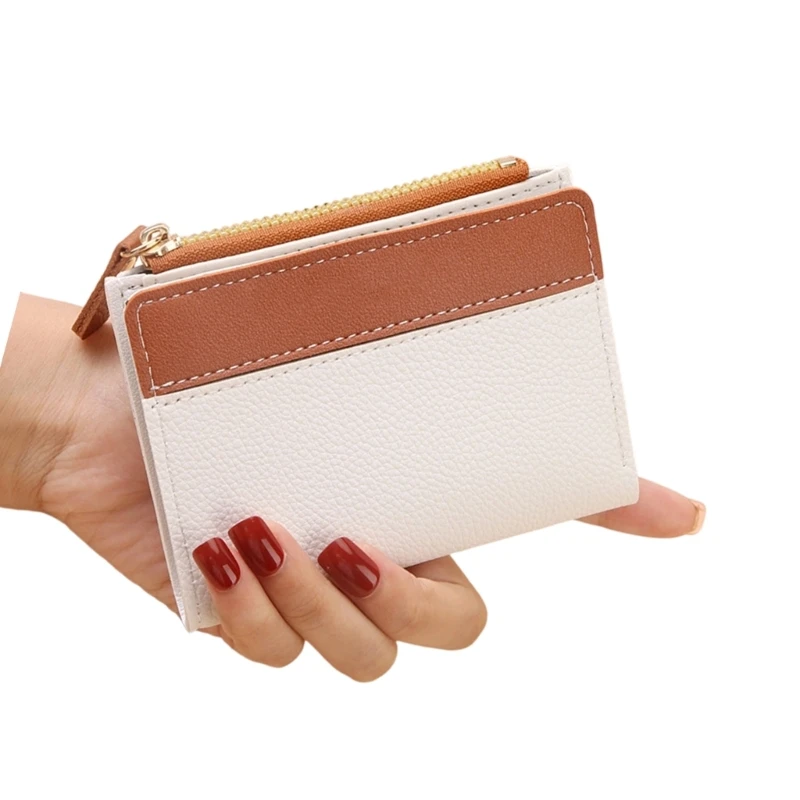 X7XC Portable Compact Wallet For Daily Use Practical PU Leather Coin Purse Multiple Functional Pockets Easy To Carry