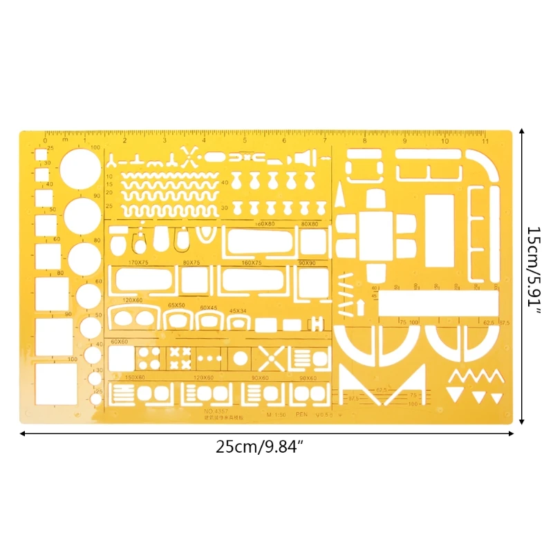 Escala 1:50 de sastre, regla de ingeniería de Arquitectura de matemáticas, plantilla de dibujo, nuevo