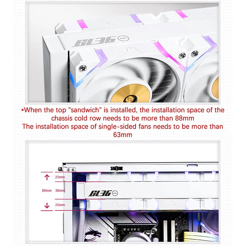 Imagem -06 - Aio Cpu Refrigerador do Radiador de Água Intel Lga115x 1700 2011 1200 Amd Am4 Am5 Valkyrie Gl36-amg 360