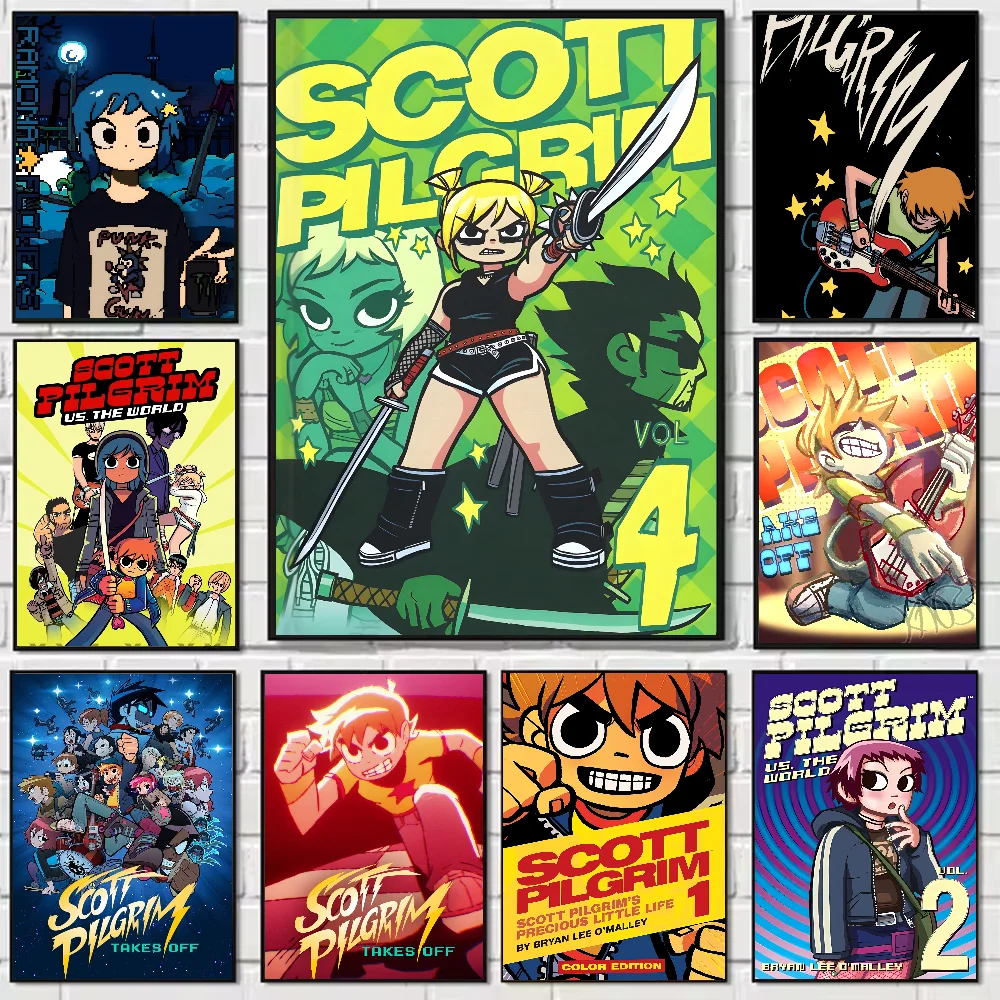 Anime S-Scott P-Pilgrim Takes Off Poster HD Art Sticky Wall Waterproof Home Living Room Bedroom Bar Aesthetic Decoration