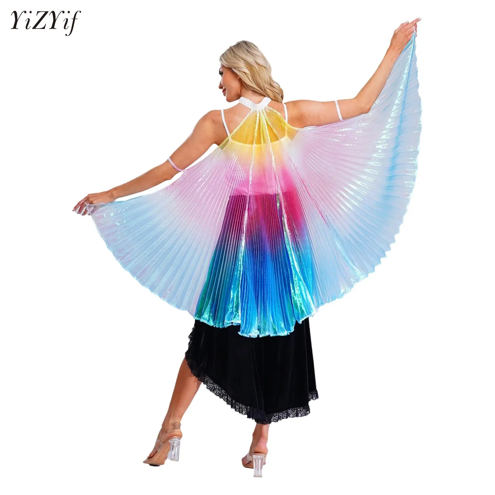 Sayap Tari Perut Dewasa Anak-Anak, Jubah Benang Simfoni, Cape Rajut Tangan, Selendang, Alat Peraga Pertunjukan Tari, Sayap Leher Transparan