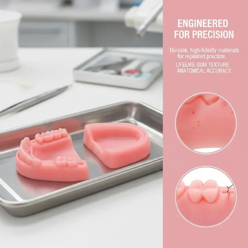 

4Pcs Dental Simulation Oral Suture Model Gum Suture Practice Training Equipment for Medical Teaching