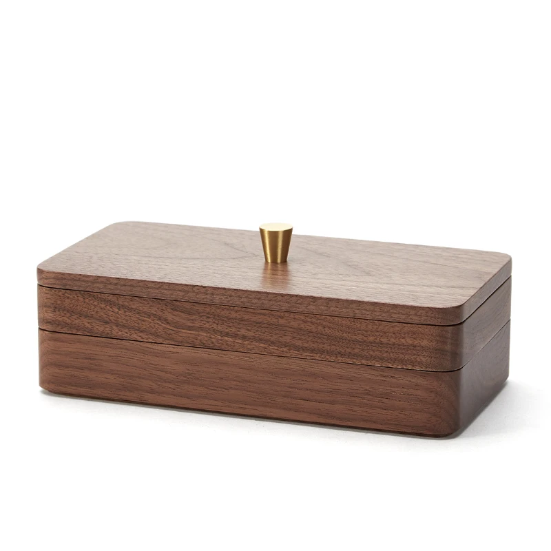 

Walnut jewelry box, jewelry box, bracelet ring double-layer storage box.