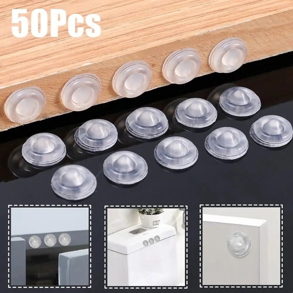 50Pcs/Sheet Rubber Silicone Anti-collision Particle Self Adhesive Door Cabinet Toilet Drawer Furnitures Bumper Pad Protective