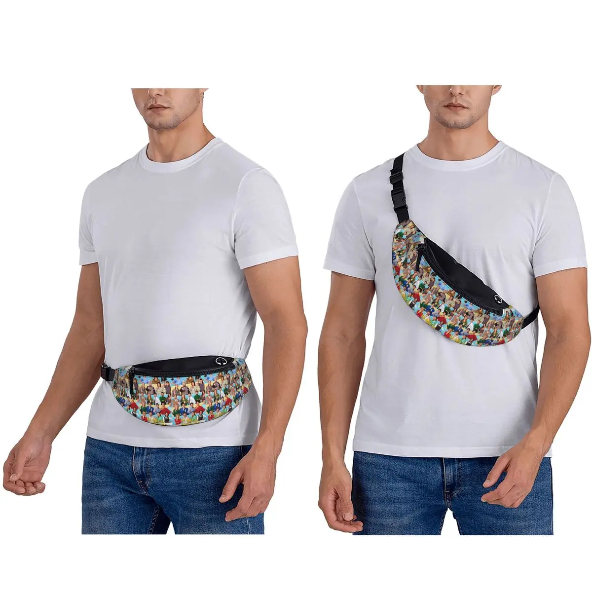 La Que Se Avecina Fanny Pack الرجال النساء Crossbody قابل للتعديل الخصر حقيبة السفر تشغيل الهاتف الحقيبة