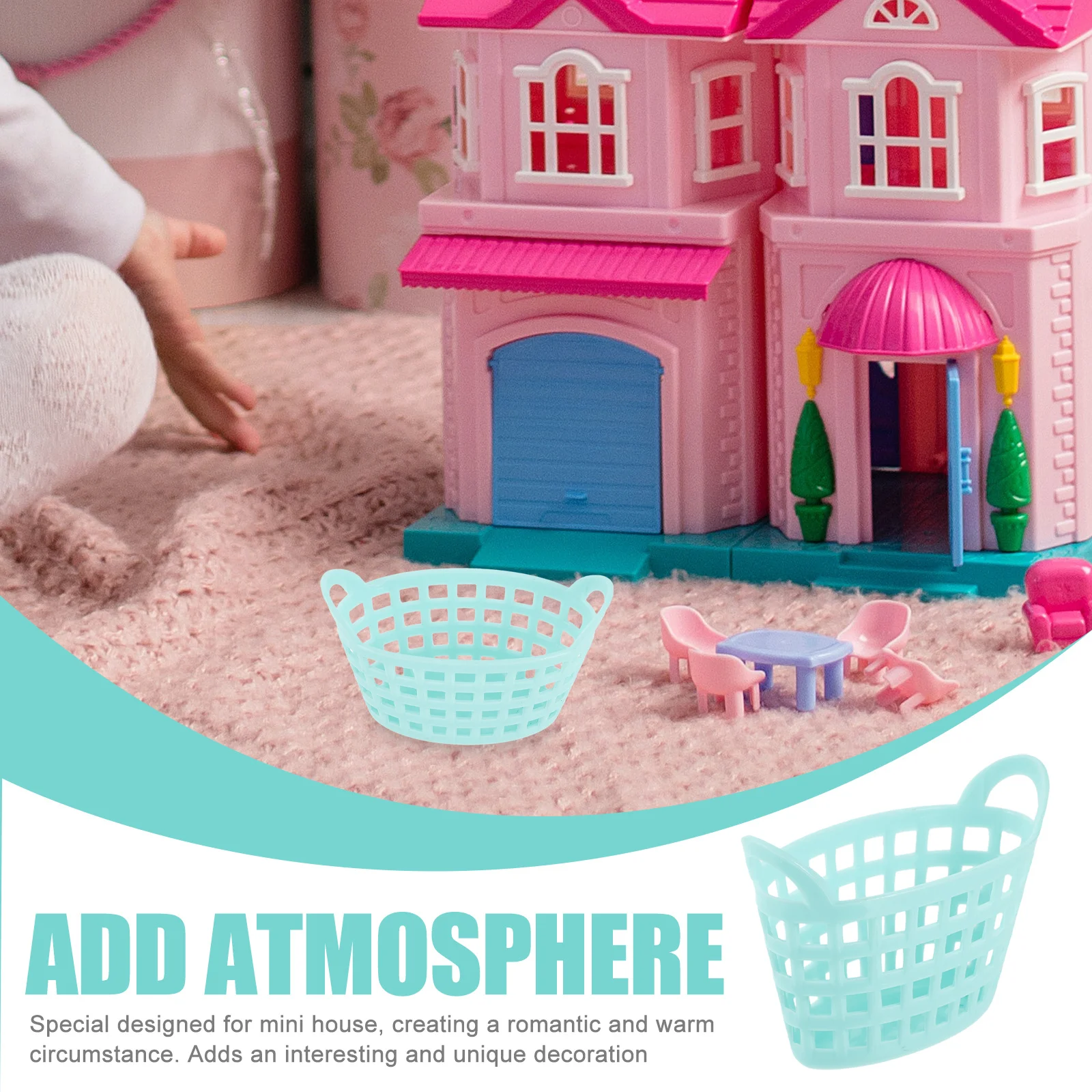 

10pcs Mini Shopping For Kids Plastic Handheld Multi-Functional Miniature Craft Decor Easter Wedding Party Supplies Desktop