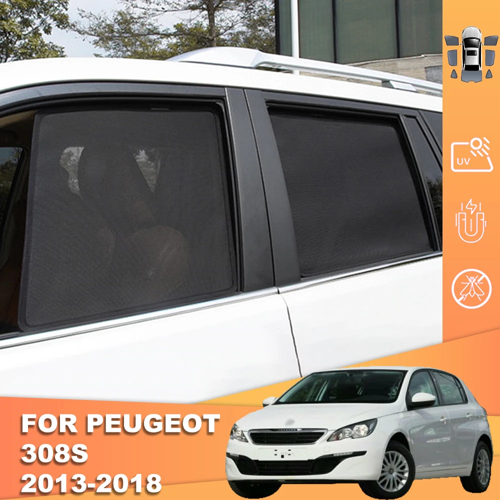 For Peugeot 308 II Hatchback 2013-2021 Magnetic Car Sunshade Front Windshield Frame Curtain Rear Side Window Sun Shade Visor