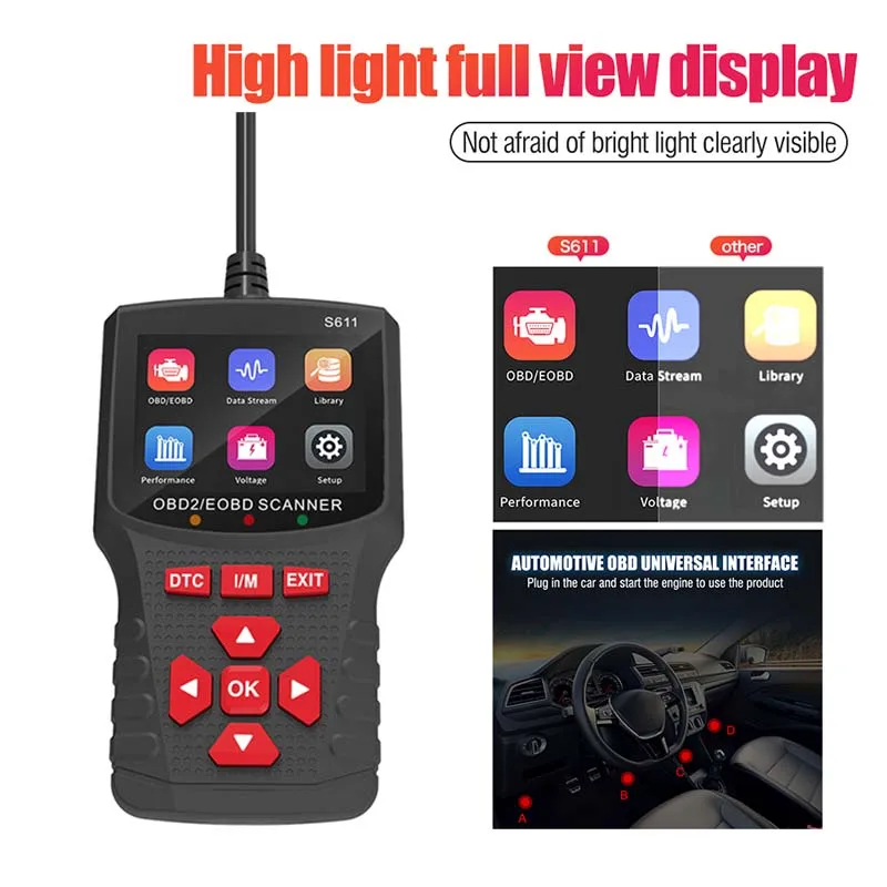 

NOYAFA S611 OBD EOBD Car Diagnostic Tool Data Stream Clear Fault Reader Scanner all OBD2 Automotiv Diagnostic Scanning Tool