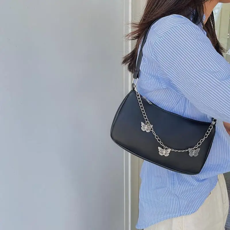 

Ladies PU Leather Hobo Bags Women's for Butterfly Chain Shoulder Underarm Bags G 547A