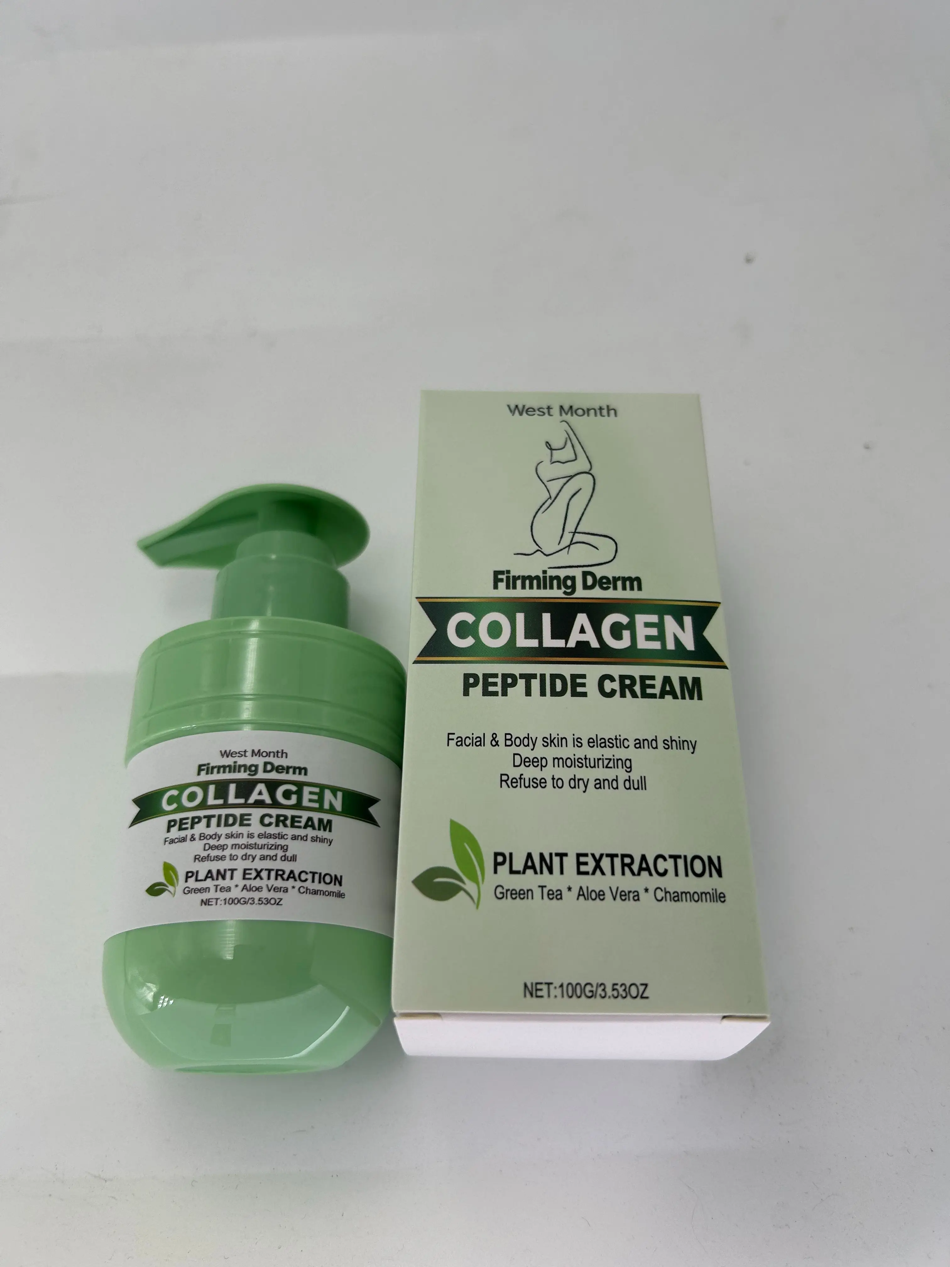 퍼밍 더머 콜라겐 펩타이드 크림 - 식물 추출물이 함유된 안티에이징 페이스 & 바디 모이스처라이저 - 탄력을 위한 깊은 수분 공급