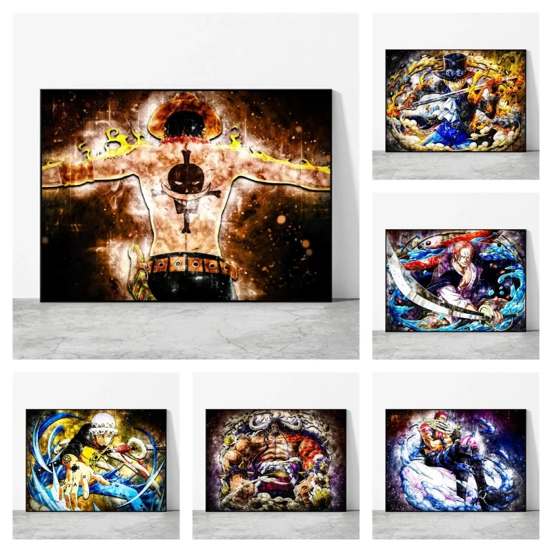 

Japan Anime One Piece Canvas Painting Sanji Shanks Anime Character Poster Wall Art Modern Living Room Decorative Wall Art