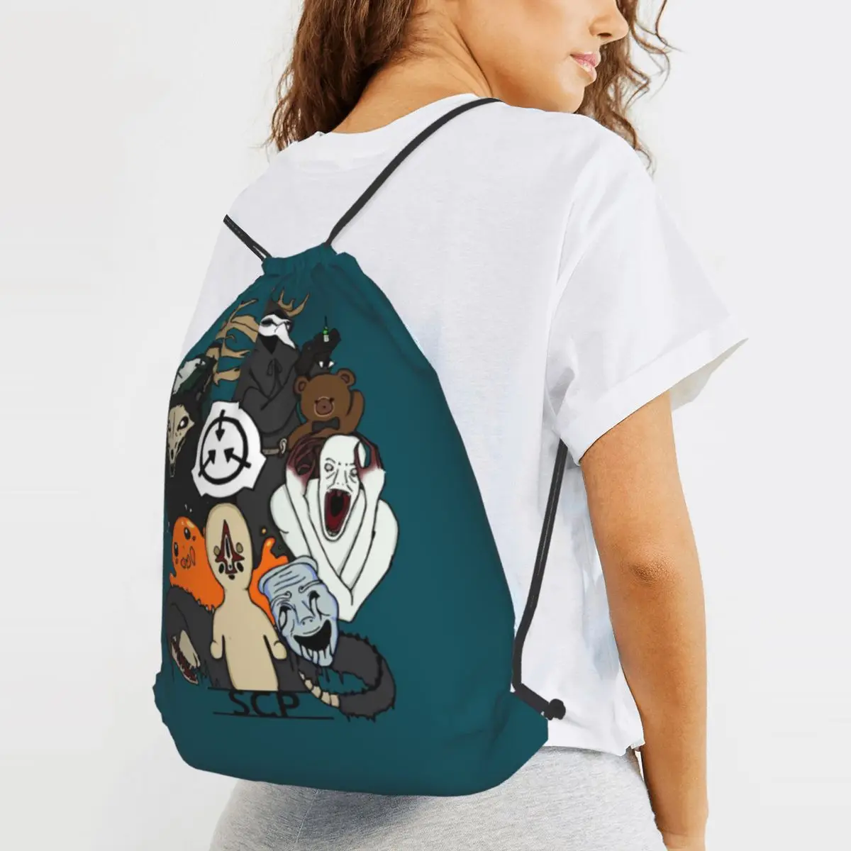 SCP_s Colored Backpacks Multi-function Drawstring Bags Storage Bag Book Bags for Man Woman Students