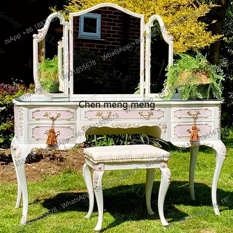 

Luxury Large Vanity Table Room Storage European Modern Vanity Table Makeup Room Penteadeira De Maquiagem Bedroom