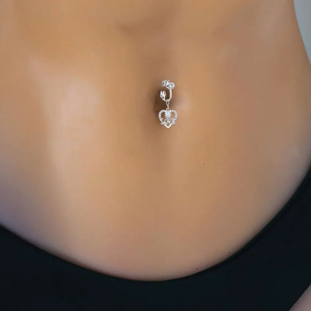 Biżuteria do piercingu ciała ze stali nierdzewnej z cyrkoniami, geometryczny kolczyk do pępka, sztuczny piercing pępka, kolczyk do pępka.