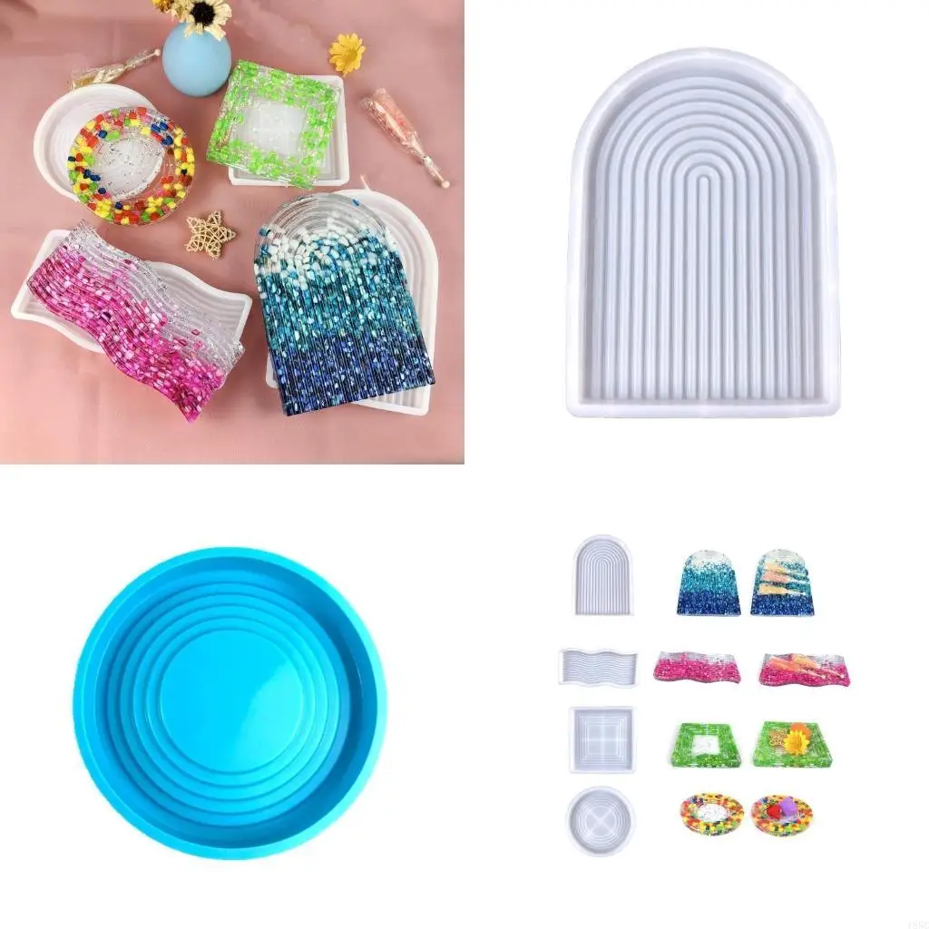 195C Simple Geometric Plate Resin Casting Mould DIY Resin Tool