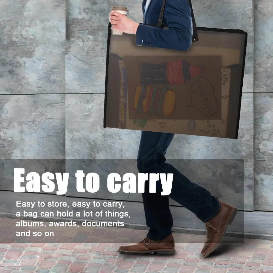 Borse per portafogli artistici Libri di stoccaggio 23,2 18,1 pollici per cartelle di portafogli artistici Borsa per poster con cerniera e manico pieghevole in rete