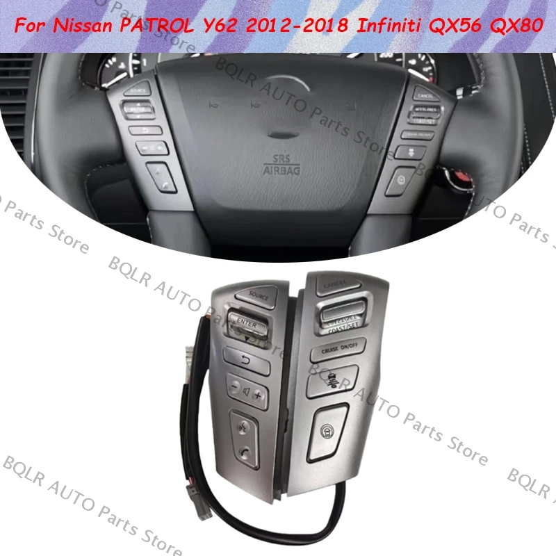 

Для Nissan PATROL Y62 2012 2013-2018 Infiniti QX56 QX80 рулевое колесо Bluetooth телефон громкость круиз-контроль кнопка переключателя
