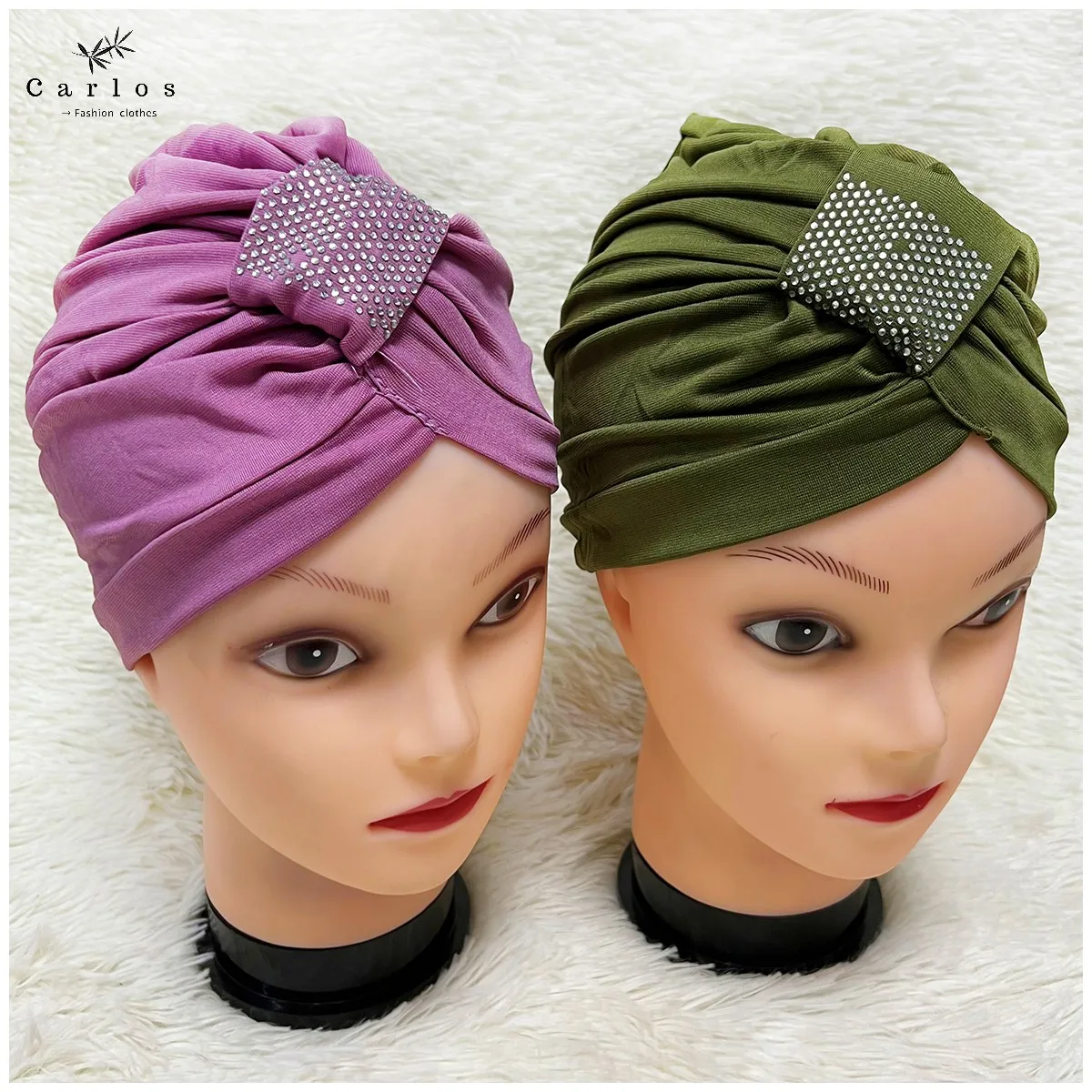 1 Dozen High Quality Newest Elegant Turban Hats Women Cap Beaded For India  Scarfs Head Wrap Headband Girl Hair Accessories Lady