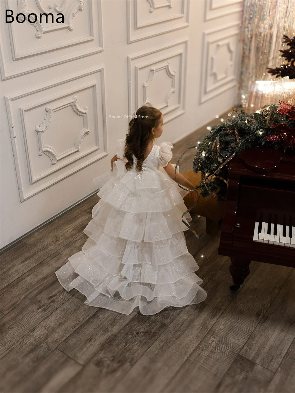 Booma a-line فساتين فتاة الزهور منخفضة/ارتفاع الأميرة فستان حفلات الزفاف للأطفال زهور بنات فساتين حفلات مخصصة 2025 #3
