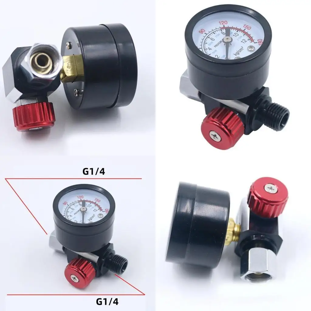 

Y1UD 1/4” Paint Gun-Pressure Regulator with Gauge Easy to Install for Air Tools