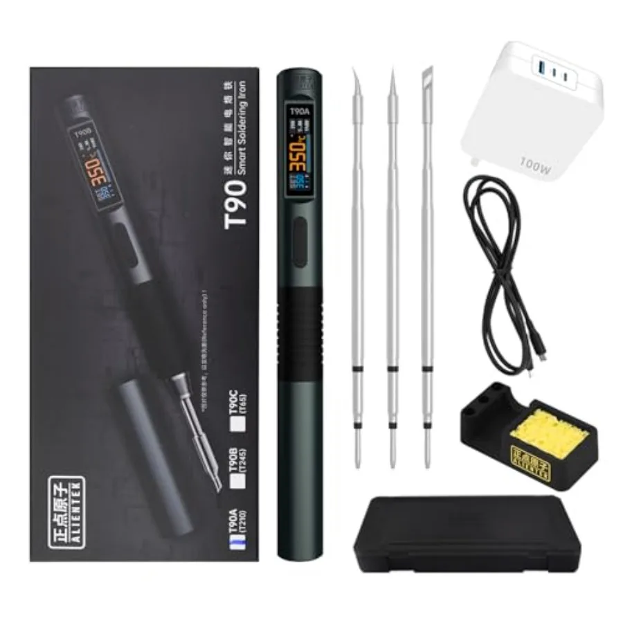 

T90 Smart Soldering Iron 140W PD3.0 QC Fast Heating Digital Soldering Pen with LCD Display, Portable USB‑C Soldering Tool for E