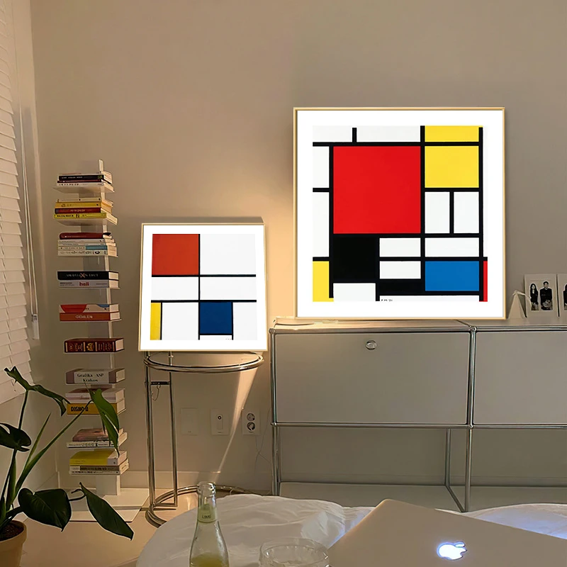 Mondrian Abstract Color Block Geometric Art Canvas Poster Printing Modern Nordic Background Wall for Living Room Sofa Home Decor