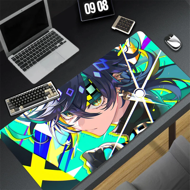 Computer Gaming Accessories HD Mousepad Office PC Mouse Pad Keyboard Pad G-genshin Impact Kinich Desk Decoracion Anime Desk Mat