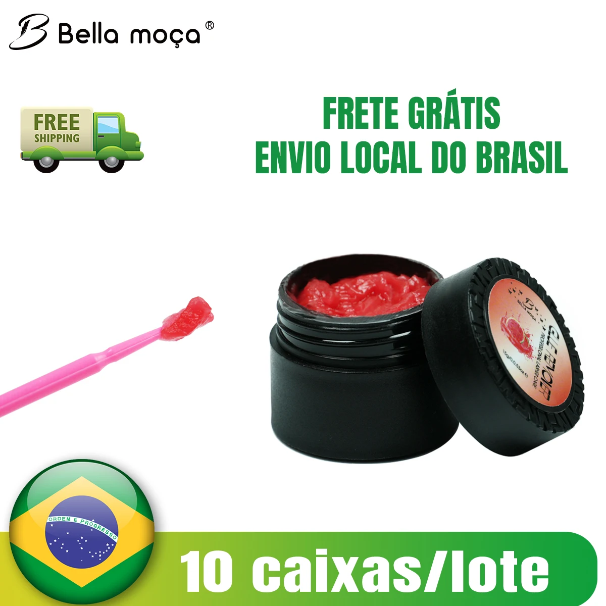 Bella Moça 10 unidades/lote Removedor de Cola para Extensão de Cílios 15g Sabor Frutado Suprimentos Profissionais para Cílios Envio do Brasil