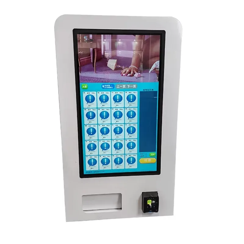 آلة بيع الشاشة الكبيرة مقاس 32 بوصة ساخنة لمكياج الوجبات الخفيفة مع دفع بطاقة الائتمان