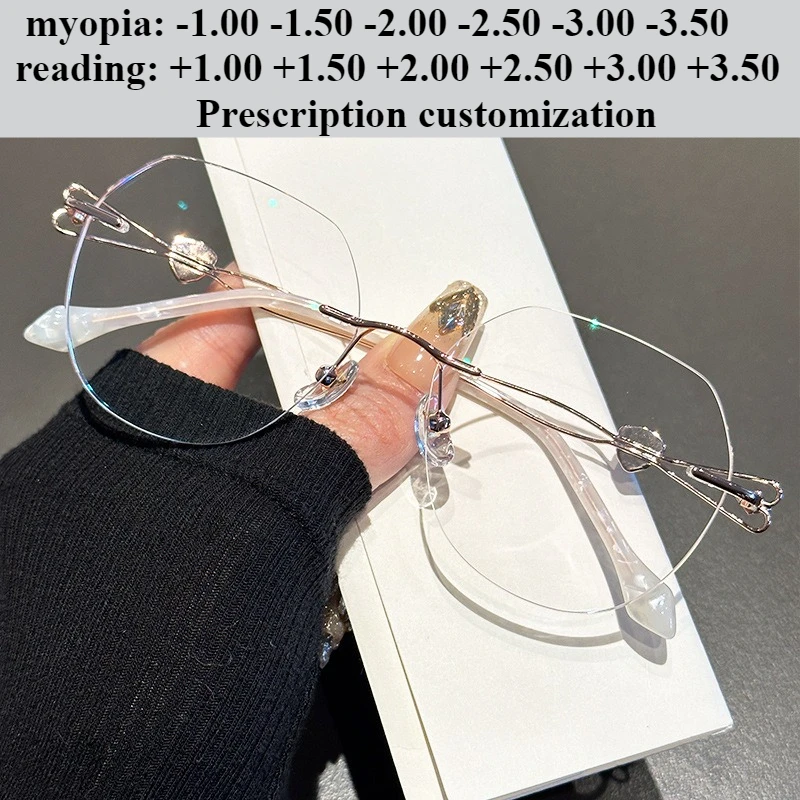 

Сверхлегкие многоугольные очки для близорукости в большой оправе 55 мм, индивидуальные очки для чтения с защитой от синего света