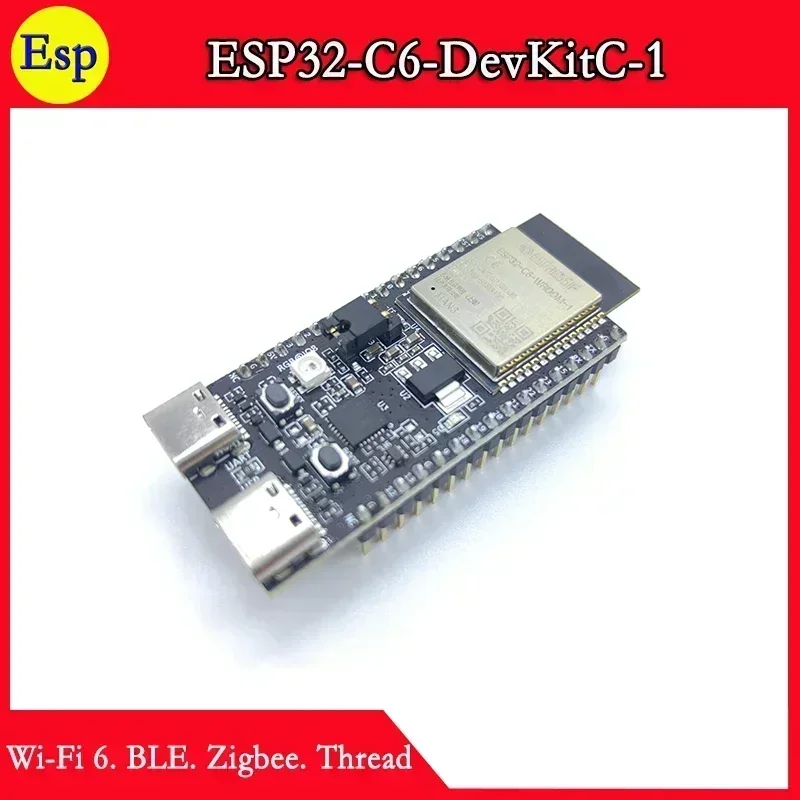 ESP32-C6-DevKitC-1 USB for CP2102 carry ESP32-C6-WROOM-1 N8 Wi-Fi 6 BLE Zigbee Thread Development Board CP2102