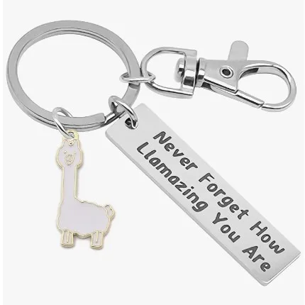 llama keychain Ring Never Forget How Llamazing You are keychains pendant Animal Alpaca Lover Gift