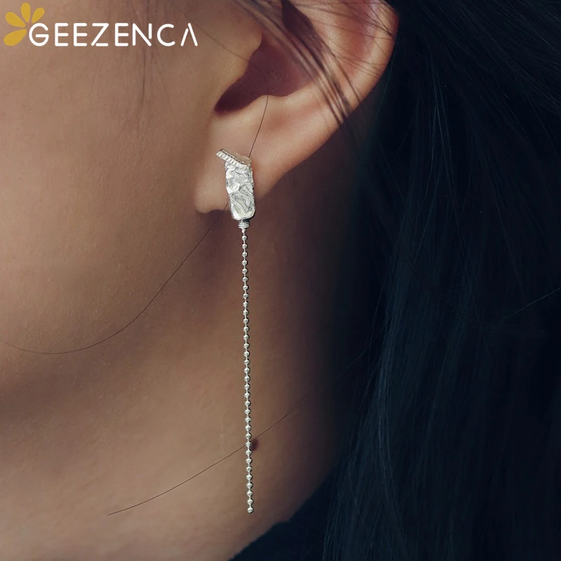 GEEZENCA-pendientes de plata de primera ley con perlas naturales para mujer, aretes pequeños, plata esterlina 925, diseño Original, pintura al óleo,