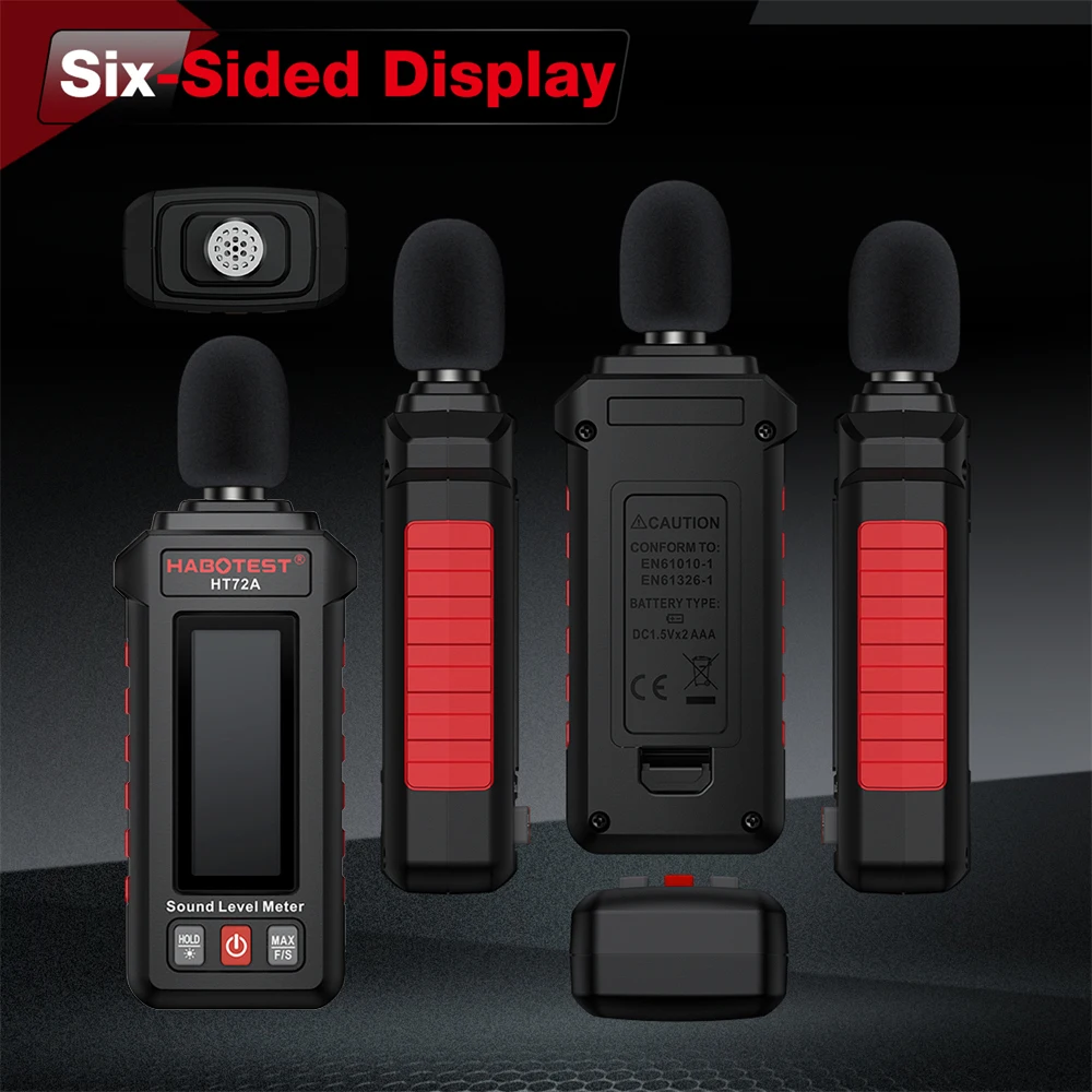 Digital Sound Level Meter 30dB to 130 Decibel Tester Noise Audio dB Detector for Room Office Factory Studio Traffic Noise Tester