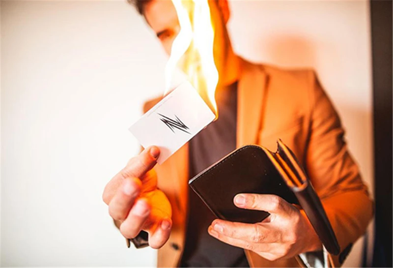 

PYRO Wallet Magic Tricks For Magician Close Up Street Illusions Gimmick Props Mentalism Funny The Business Card Fire Wallet Magi