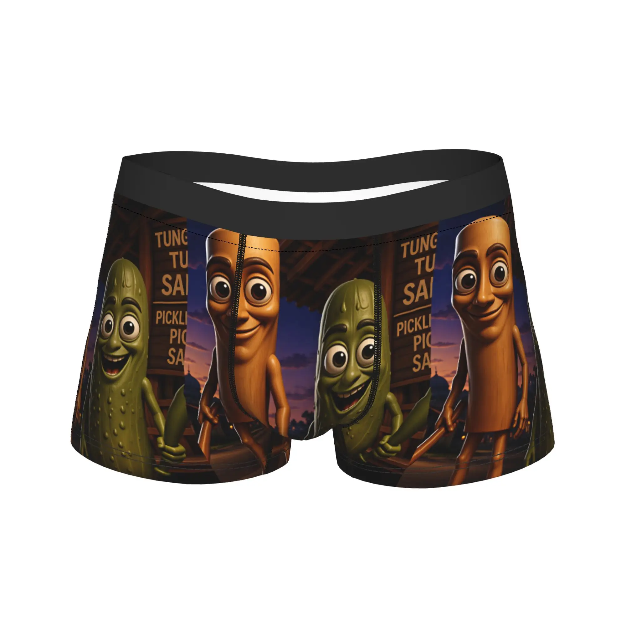 Tung Tung Sahur Pickle Funny Meme Shorts Briefs  Underwear High Quality Man Sexy Soft Boxer Shorts Design Plus Size Underpants
