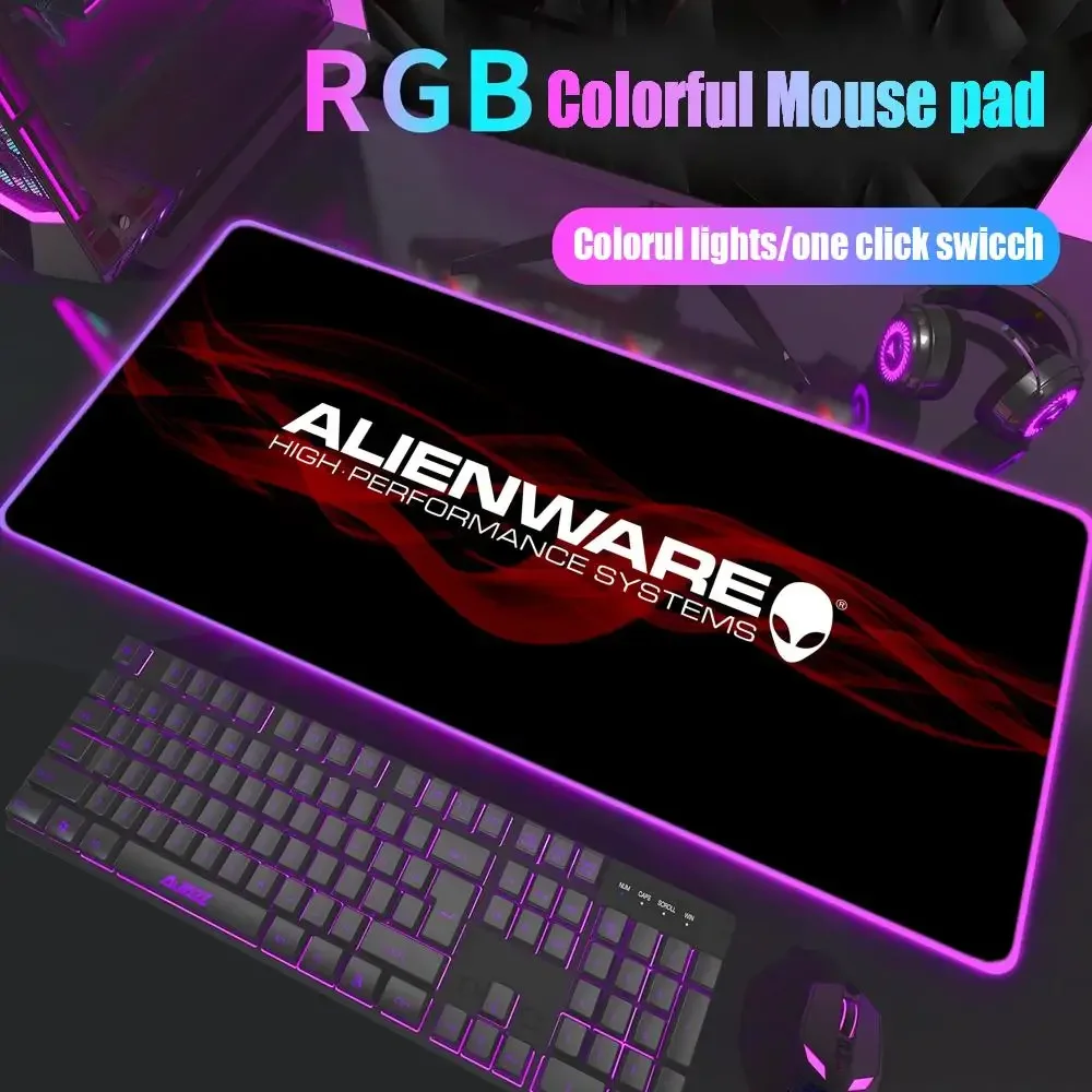 

A-ALIENWARE Mouse Pad Gamer Rgb Desk Mat Back Light Led Mousepad Setup Gaming Accessories Deskmat Big Mousepepad Backlight