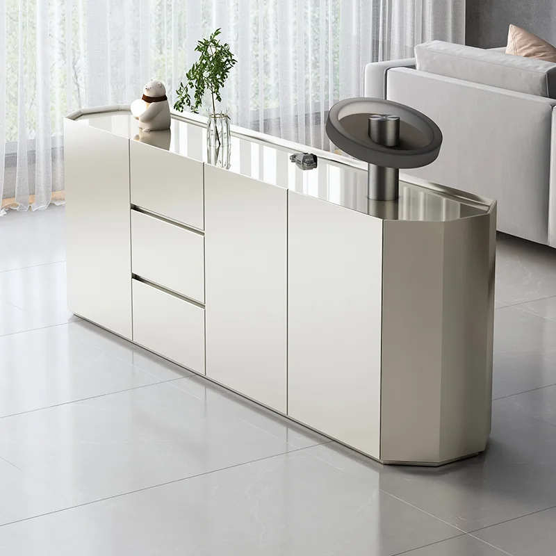 

Cream wind baking paint, side cabinet, entrance cabinet, household living room, locker, integrated storage cabinet