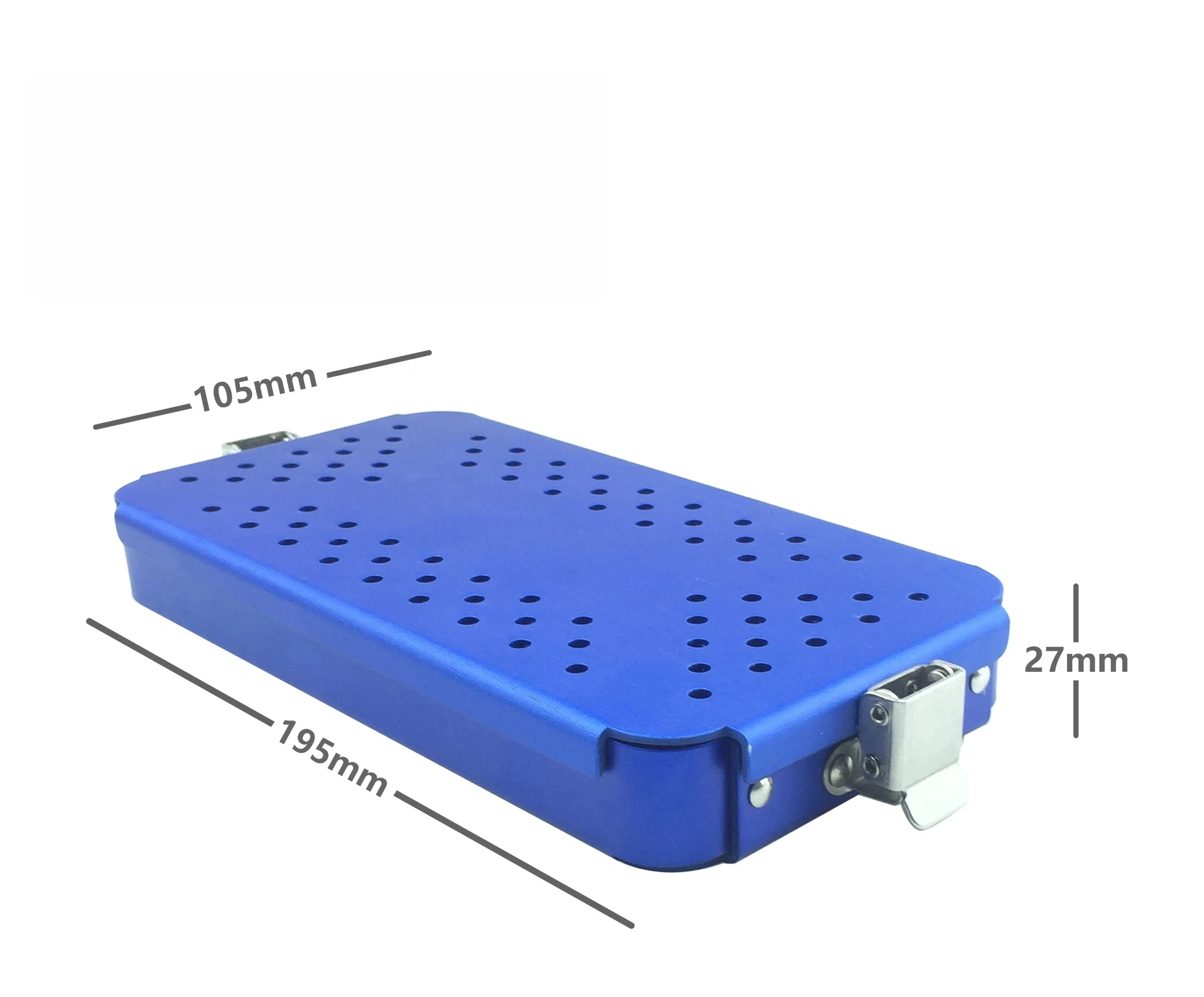 

Single Layer Aluminum Sterilization Tray Case, Ophthalmic Instrument Sterilizing Tool Box for Autoclave Use.